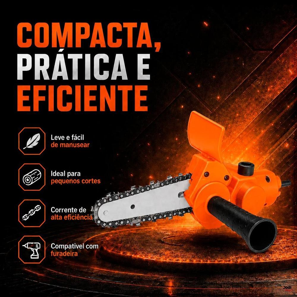 Adaptador Motosserra para Furadeira com Corrente Sabre Alça e Chaves - Time Fenix