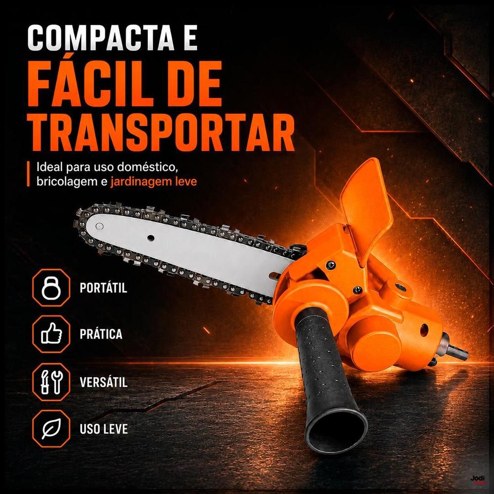 Adaptador Motosserra para Furadeira com Corrente Sabre Alça e Chaves - Time Fenix