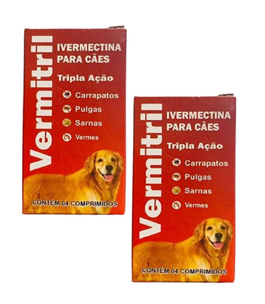 Antipulgas, Carrapatos e Sarnas - Tripla Ação contra parasitas - 8 Comprimidos para Cães de até 15kg