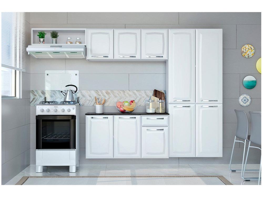Armário de Cozinha Compacta Itatiaia Amanda Aço com Balcão 10 Portas 1 Gaveta