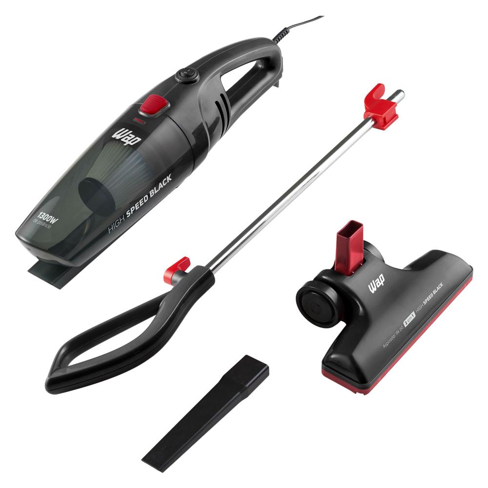 Aspirador de Pó Vertical e de Mão HIGH SPEED BLACK 2 em 1, 1,2L 1300W WAP