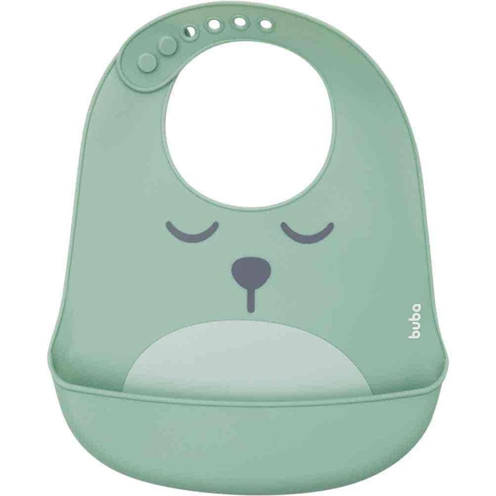 Babador Silicone Com Pega Migalhas Gumy Buba  Verde +3meses