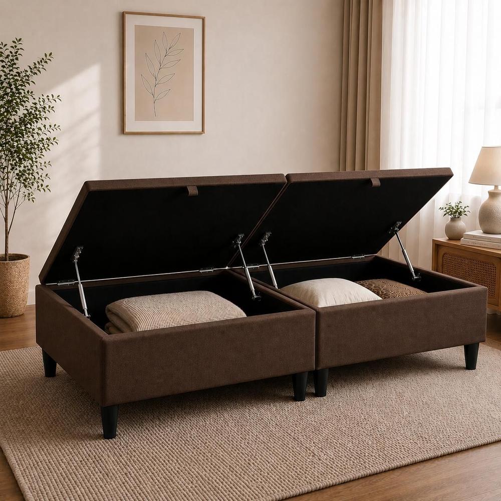 Base Cama Box Baú Solteiro 188x88cm Bipartida Desmontável