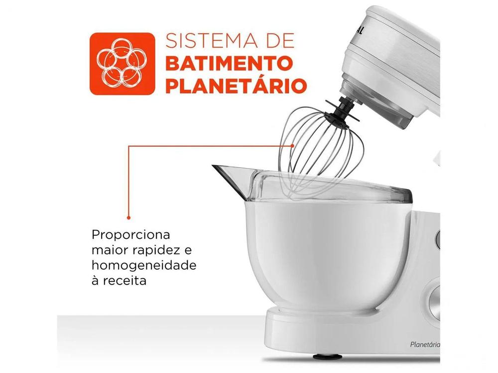 Batedeira Planetária Mondial Branco e Inox 700W