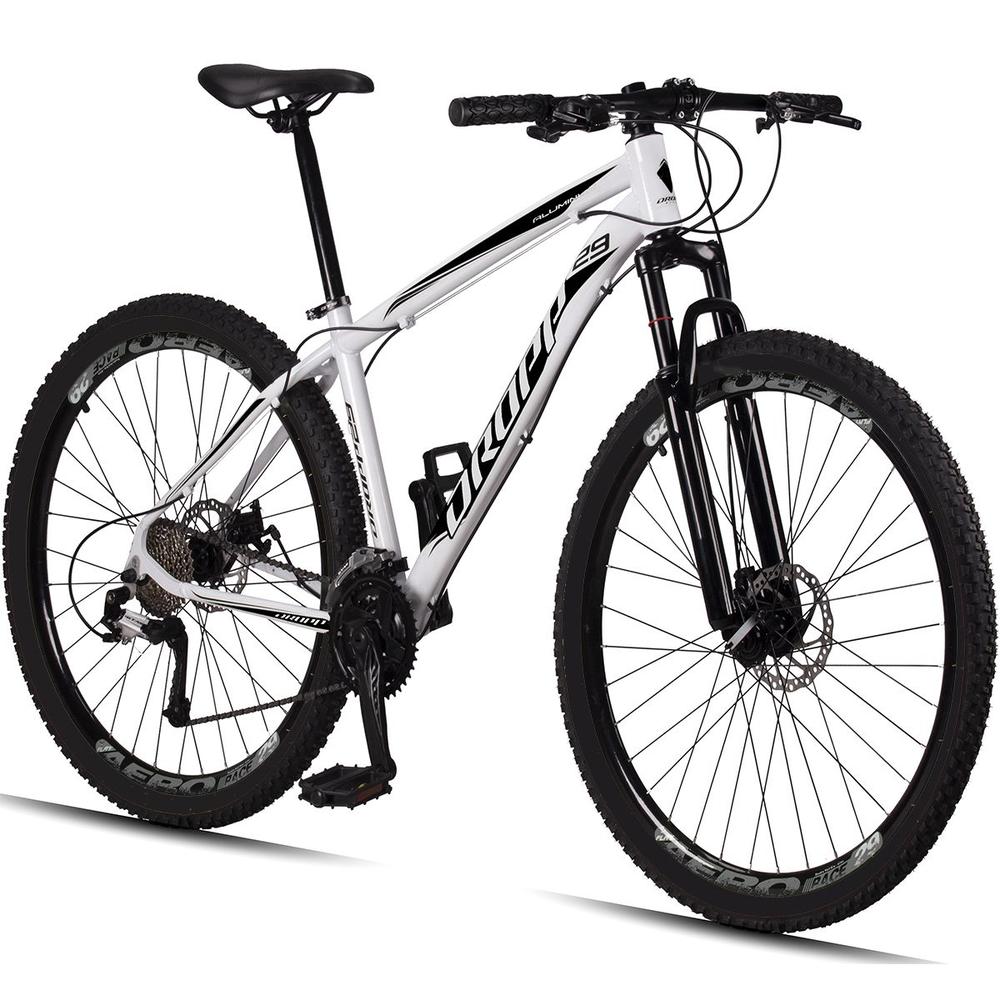 Bicicleta aro 29 Dropp Alumínio 21 Vel Marchas Freios a Disco Aluminum MTB XLT Suspensão
