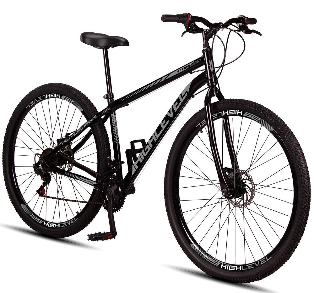 Bicicleta Aro 29 Highlevel Aço Carbono Freios A Disco 21 Marchas