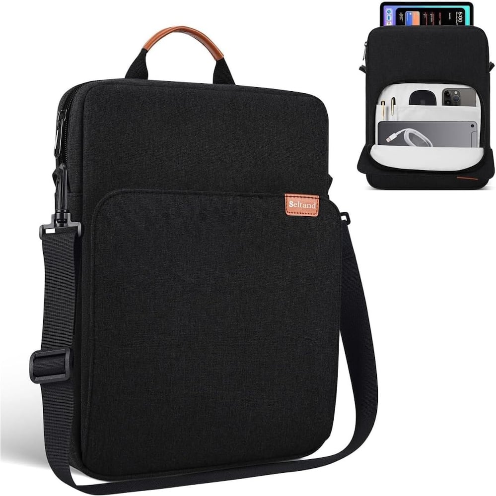 Bolsa Case Compatível Tablet Samsung Ipad MacBook Pro Air M3 M1 Compartimentos Organizados, Alça...