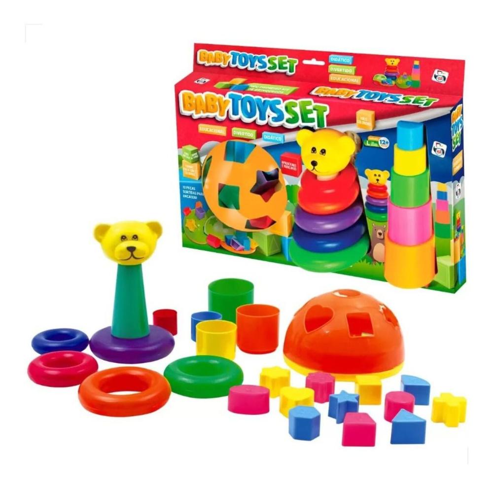Brinquedo Educativo Didático Blocos de Montar E Empilhar Criança Bebê 1 a 3 anos