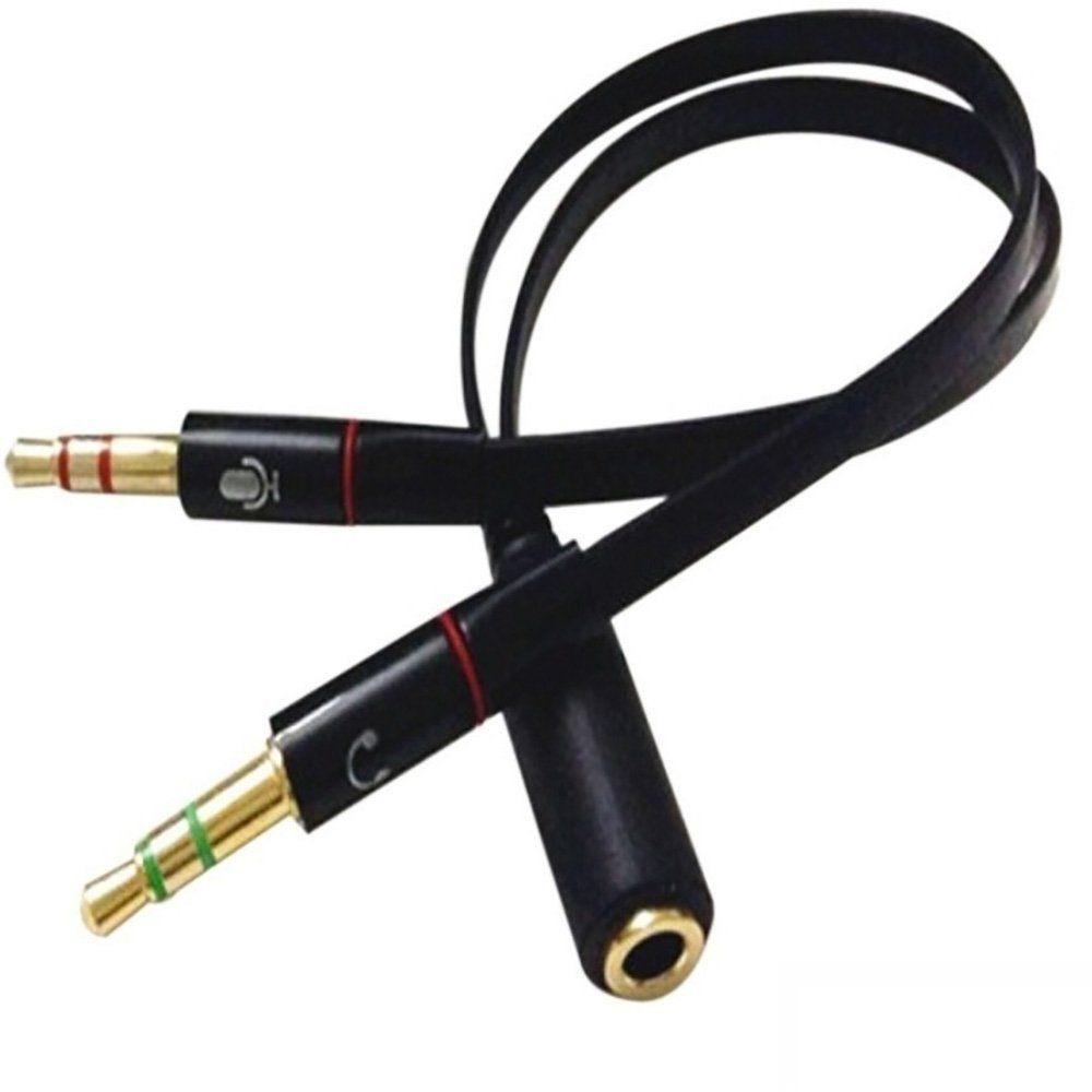 Cabo Adaptador P3 Fêmea Para 2 P2 Macho - Fone E Microfone - foto 2