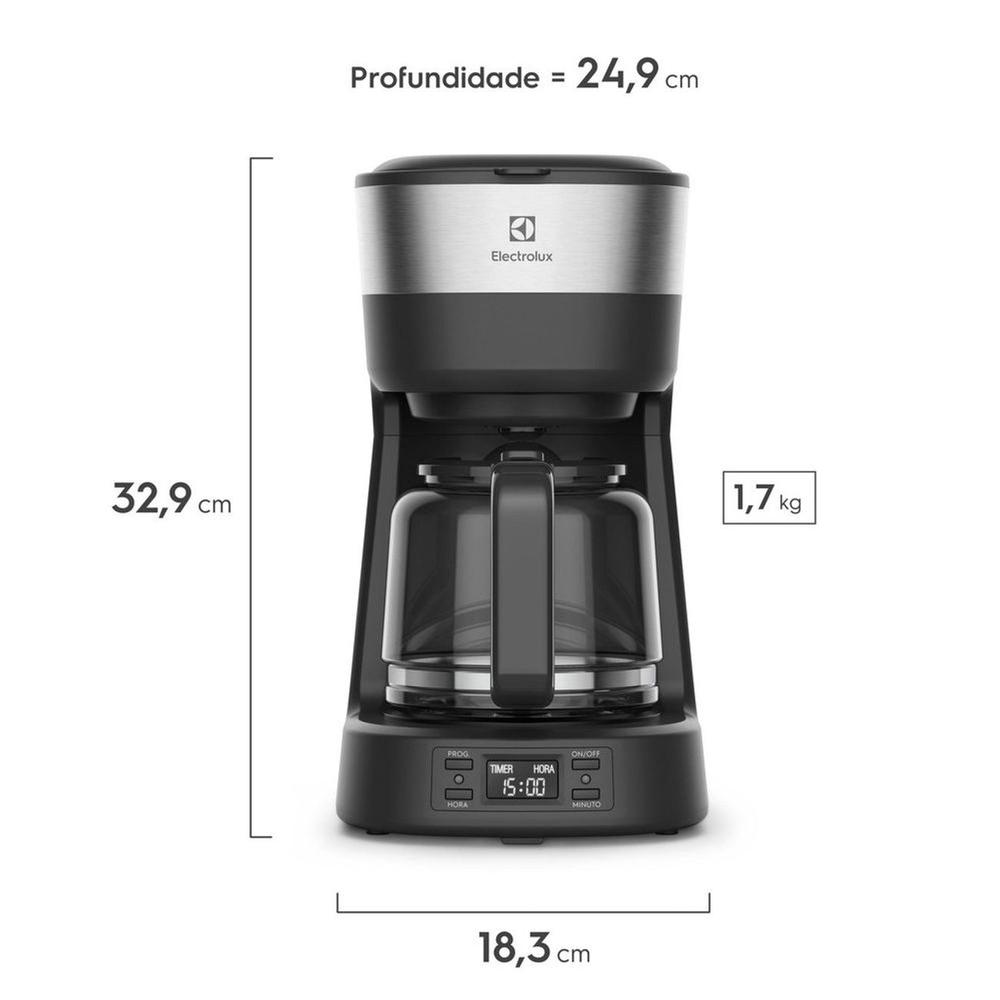 Cafeteira Elétrica Electrolux 30 Xícaras Experience Programável com Timer Cor Inox Preta (ECM25) - foto 2