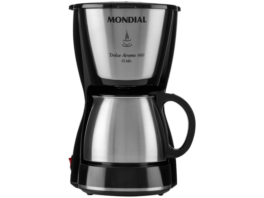 Cafeteira Elétrica Mondial Dolce Arome Jarra Inox - 15 Cafés Preta
