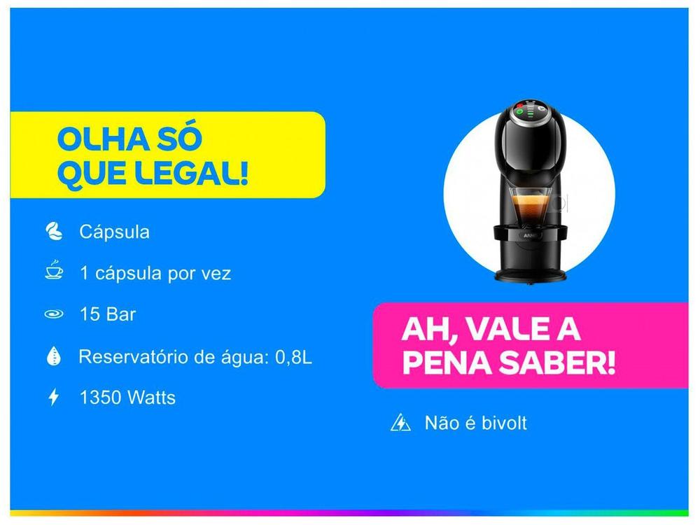 Cafeteira Expresso Arno Nescafé Dolce Gusto Genio S Plus de Cápsula 15 Bar Preto