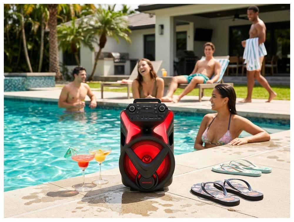 Caixa de Som Amplificada Bluetooth Vivensis Vibe Sound V8 Power 340W USB