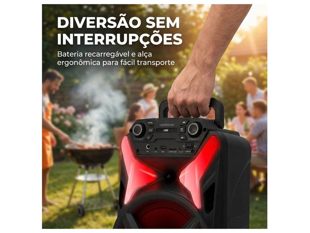 Caixa de Som Amplificada Bluetooth Vivensis Vibe Sound V8 Power 340W USB