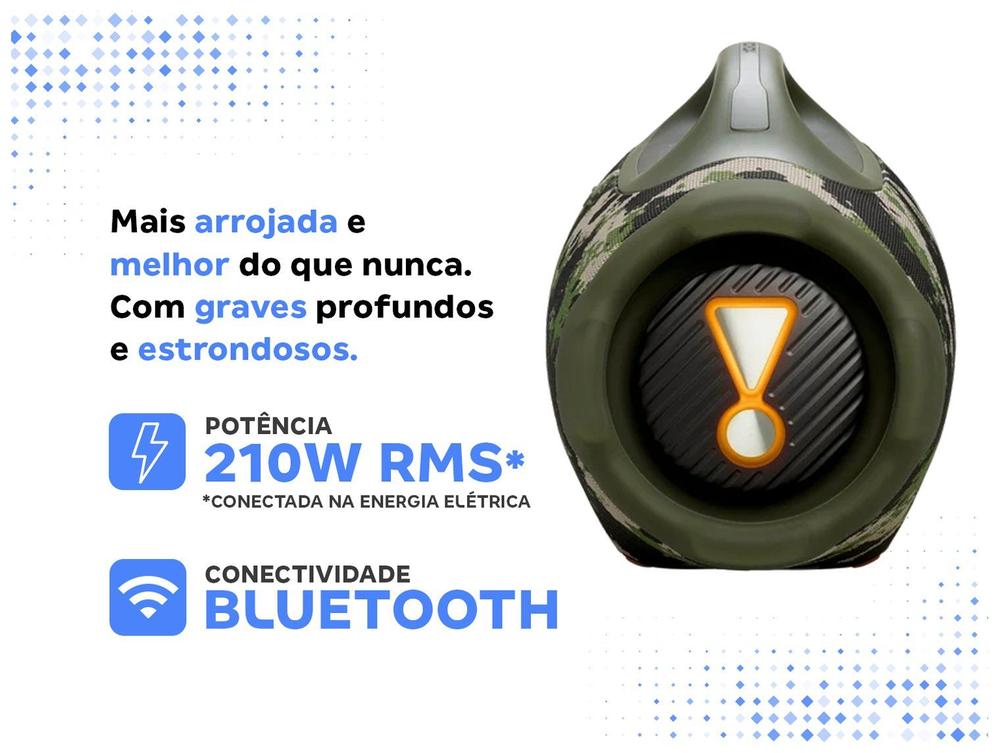 Caixa de Som JBL Boombox 4 Bluetooth Amplificada Portátil à Prova de Água 210W USB-C