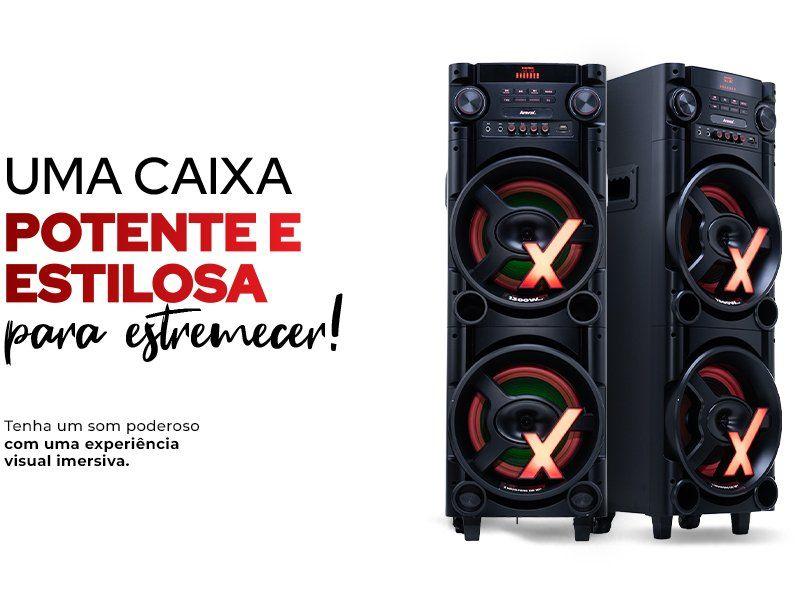Caixa de Som Torre Amvox ACA 1300 NEW x SFM - Bluetooth 1300W Amplificada