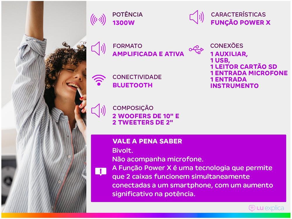 Caixa de Som Torre Amvox ACA 1300 NEW x SFM - Bluetooth 1300W Amplificada