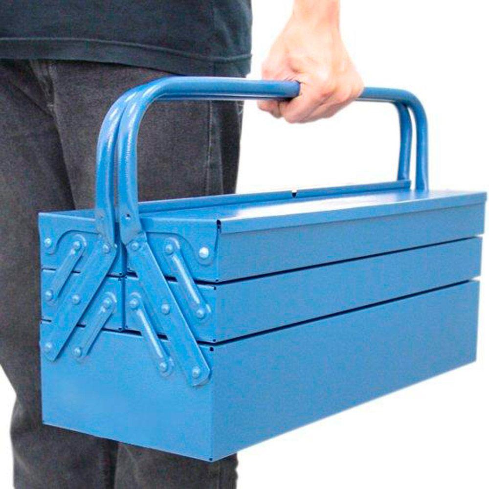 Caixa Sanfonada Azul 5 Gavetas 50x20x21cm Fercar