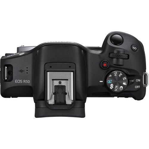 Câmera canon eos r50 com lente 18-45mm mirrorless