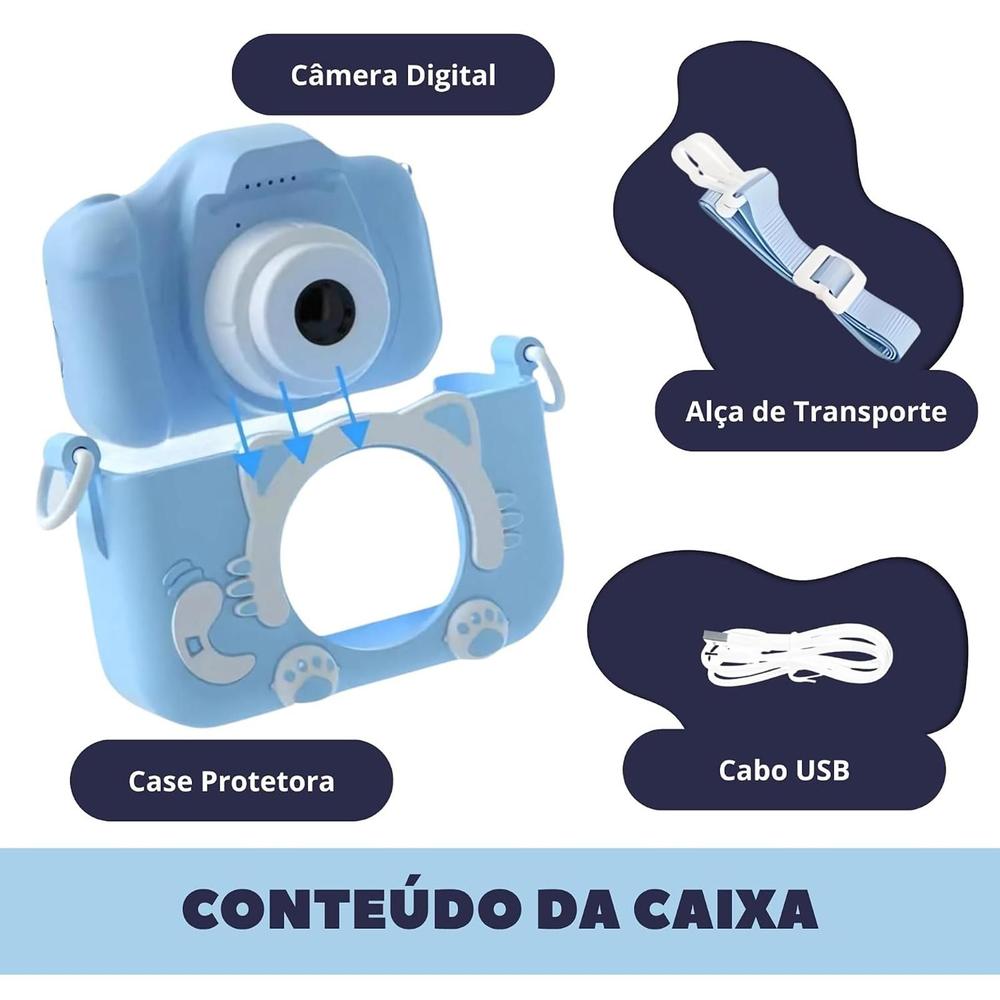 Câmera Infantil Digital Com Jogos E Vídeo Hd Câmera De Fotos - foto 4