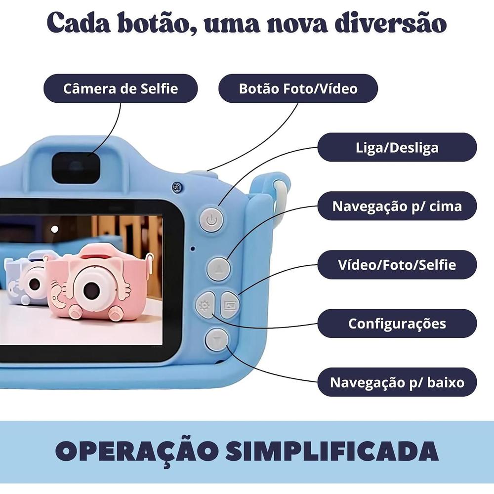 Câmera Infantil Digital Com Jogos E Vídeo Hd Câmera De Fotos - foto 2
