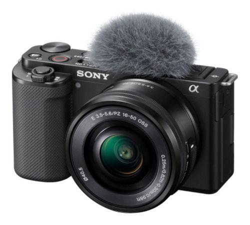 Câmera sony zv-e10 mirrorless kit com lente 16-50mm (preta)