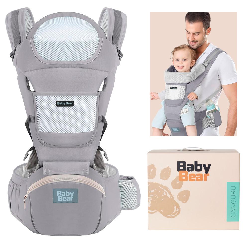 Canguru para Bebê Baby Bear Carregador de Colo Seguro Apoio Ergonômico 12 em 1