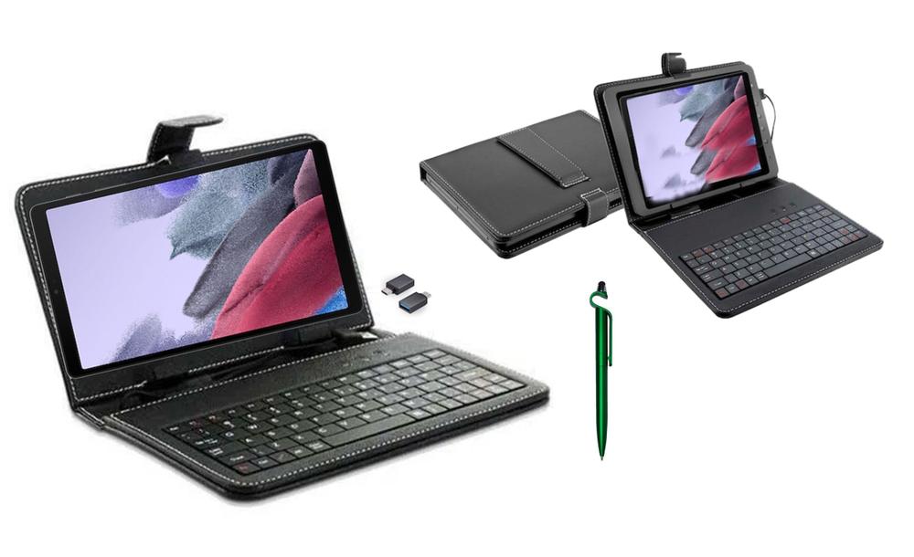 Capa c/ Teclado p/ Tablet Samsung Galaxy A7 Lite 8.7 T220 T225 T290 T295 + Caneta OTG - Commercedai