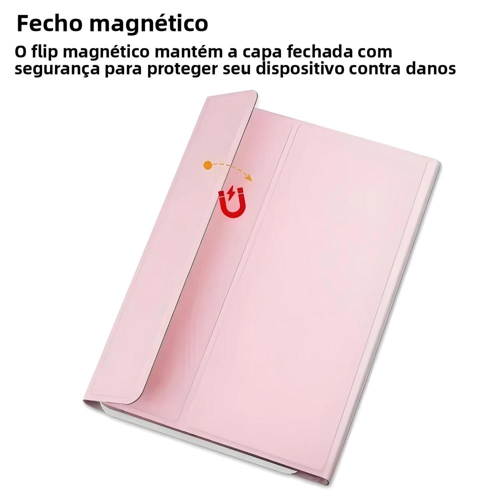 Capa Com Teclado Magnético Para Samsung Galaxy Tab A11 8.7 Polegadas 2025 SM-X133 SM-X135 - NONE
