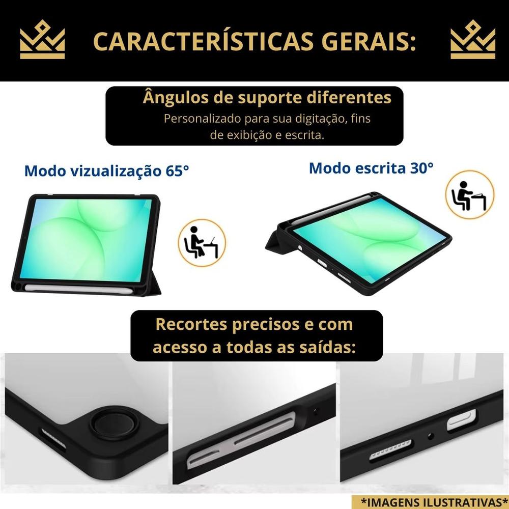 Capa fundo acrilico + caneta para Galaxy A11 8,7” SM-X130 - genérica