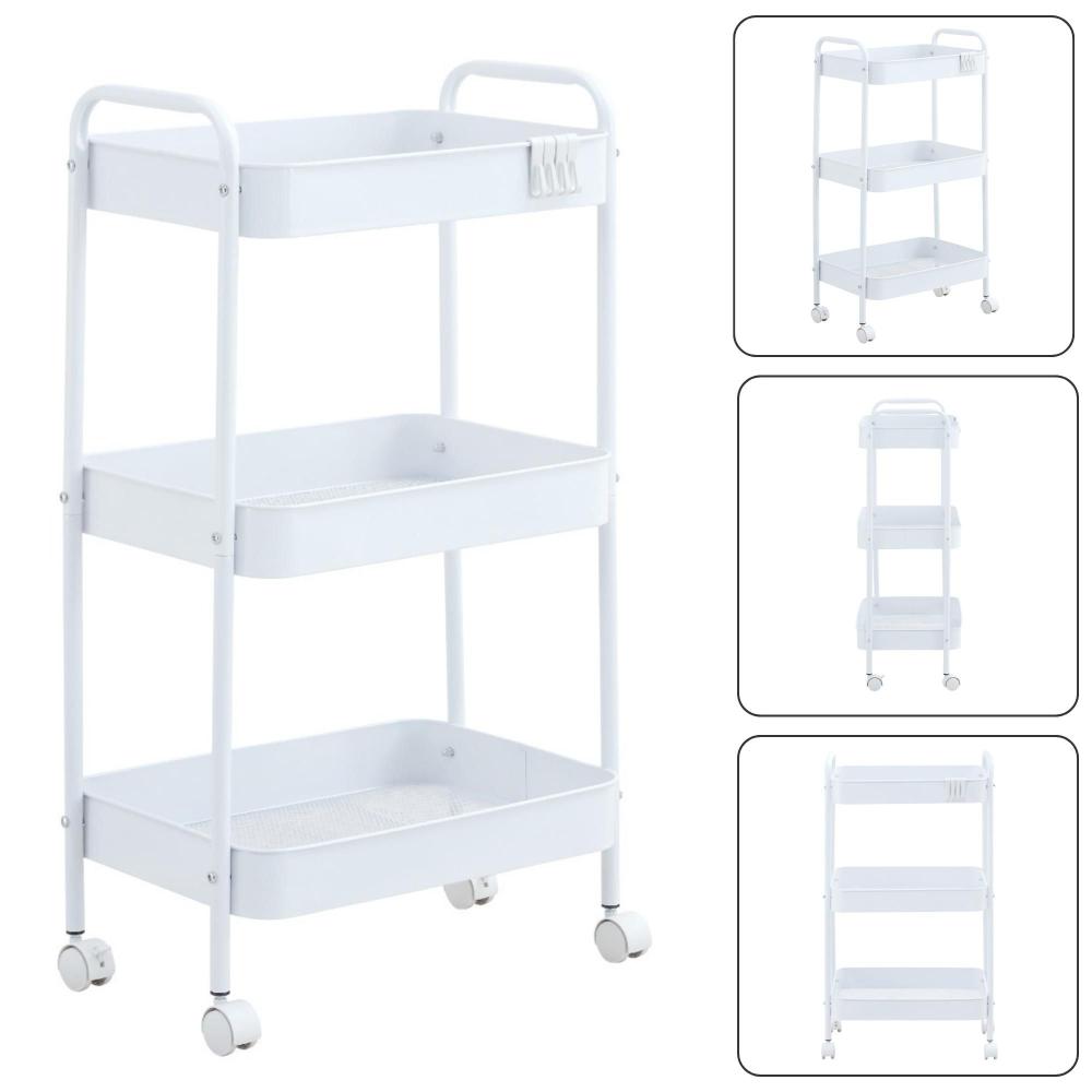 Carrinho Organizador Multiuso Gala Rodinhas Branco - Evolux