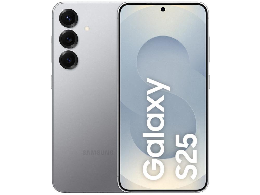 Celular Samsung Galaxy S25 5G 256GB Galaxy AI Prata 6,2" 12GB RAM Câm. Tripla 50+12+10MP Bateria 4000mAh Dual Chip