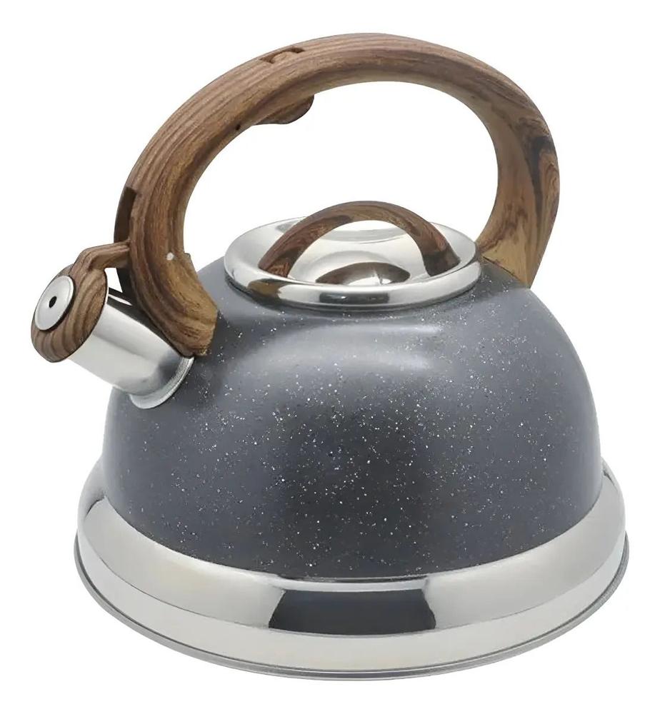 Chaleira com Apito Brinox 2,7L Indução Roma Chaleira Inox Granito