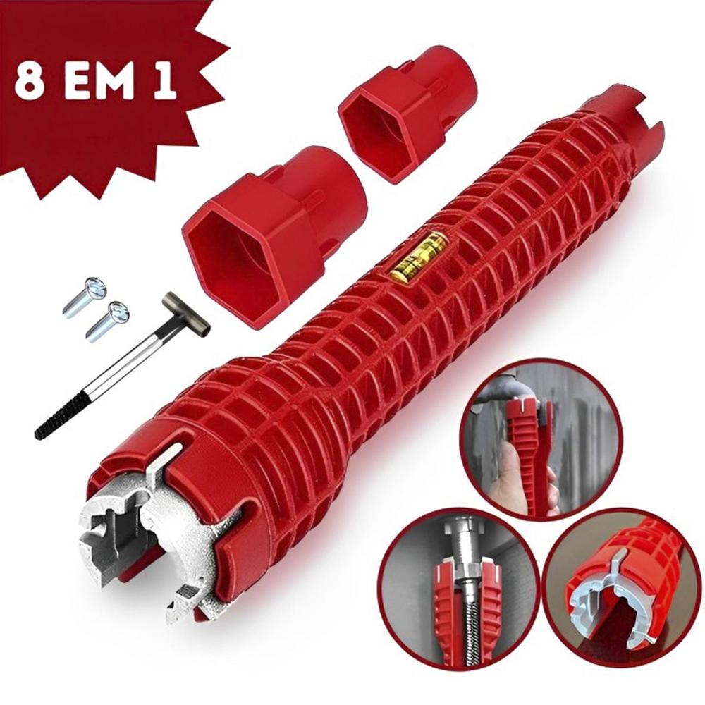 Chave de Grifo Inglesa Universal Hidráulica Ferramenta Multifuncional 8 em 1 Pia Torneira Cano - OPEN ZEE