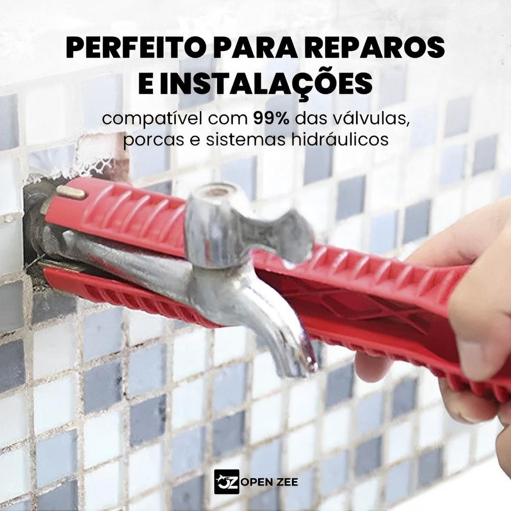 Chave de Grifo Inglesa Universal Hidráulica Ferramenta Multifuncional 8 em 1 Pia Torneira Cano - OPEN ZEE