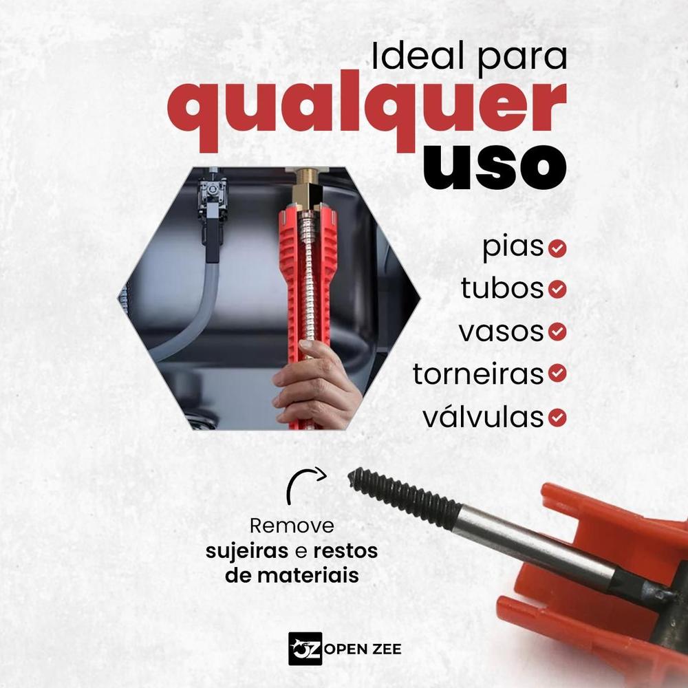Chave de Grifo Inglesa Universal Hidráulica Ferramenta Multifuncional 8 ou 14 em 1 Pia Torneira Cano -... - foto 2