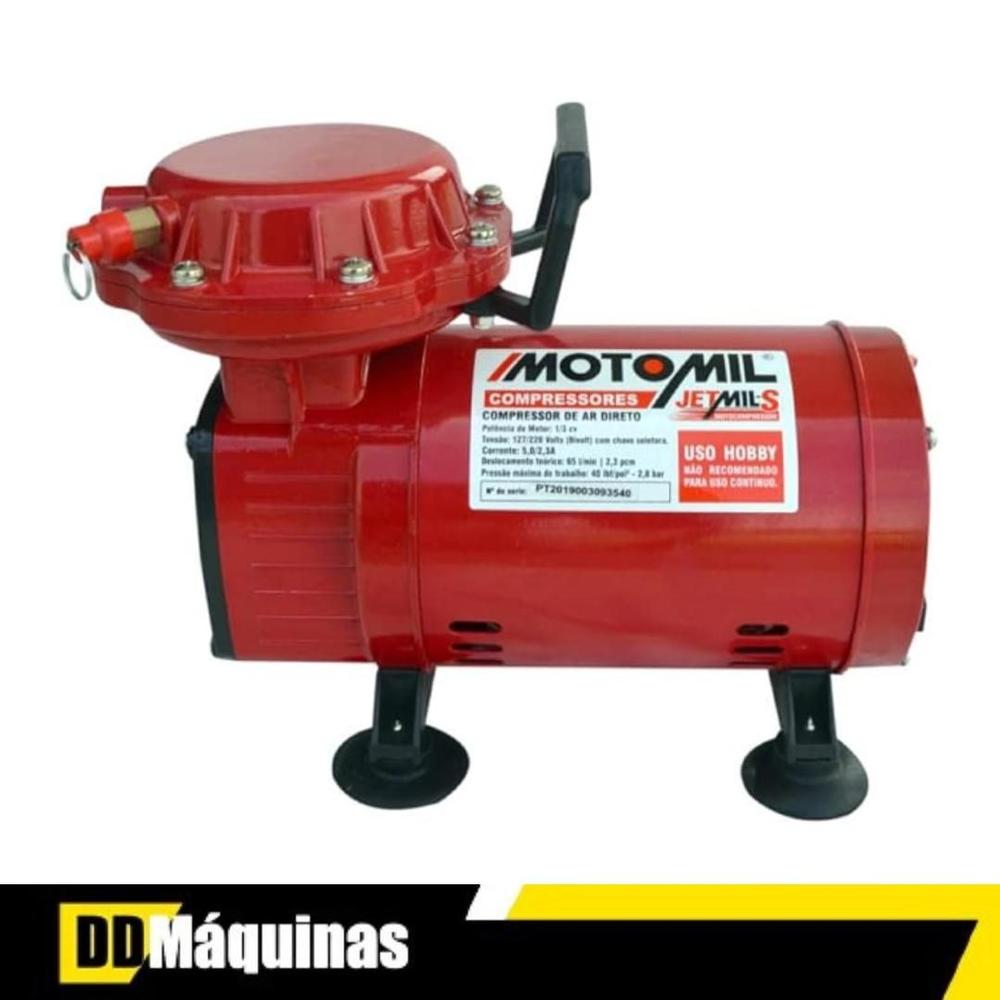 Compressor De Ar direto 2,3 Pés Com Pistola e Mangueira Bivolt - Motomil