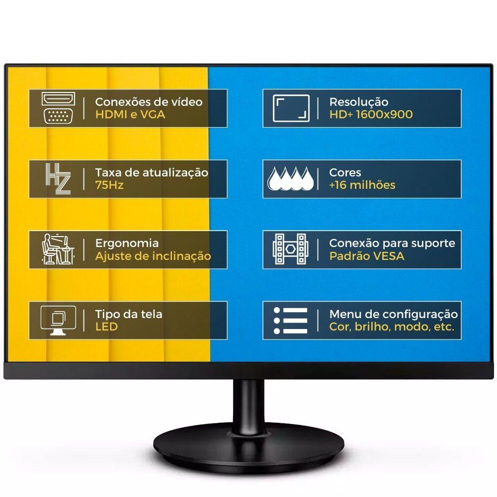 Computador Completo 2Eletro Fast Intel Core i7, 16GB RAM, SSD 1TB, Bivolt, Monitor 20" LED - foto 3