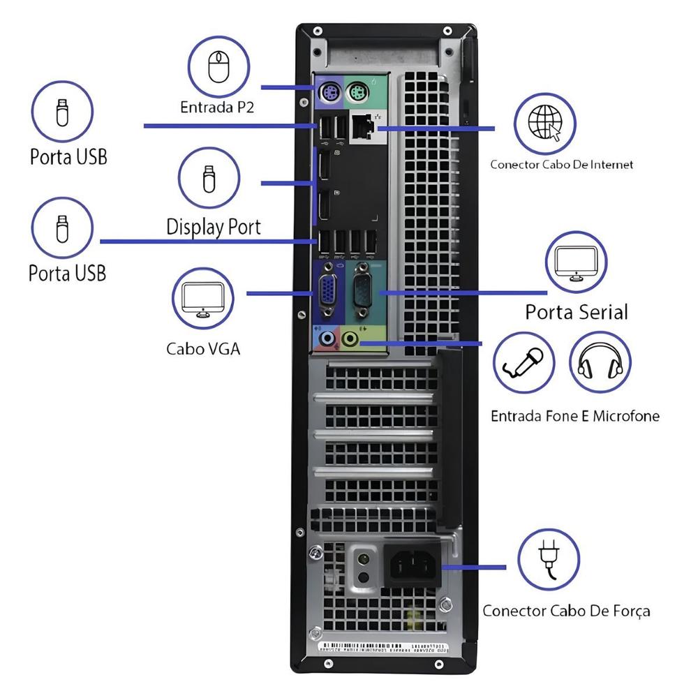 Computador Dell OptiPlex 7010 i5 3ª Geração 8GB RAM SSD 240GB HD 500GB Windows 11 Pro Office WiFi USB HDMI... - foto 2