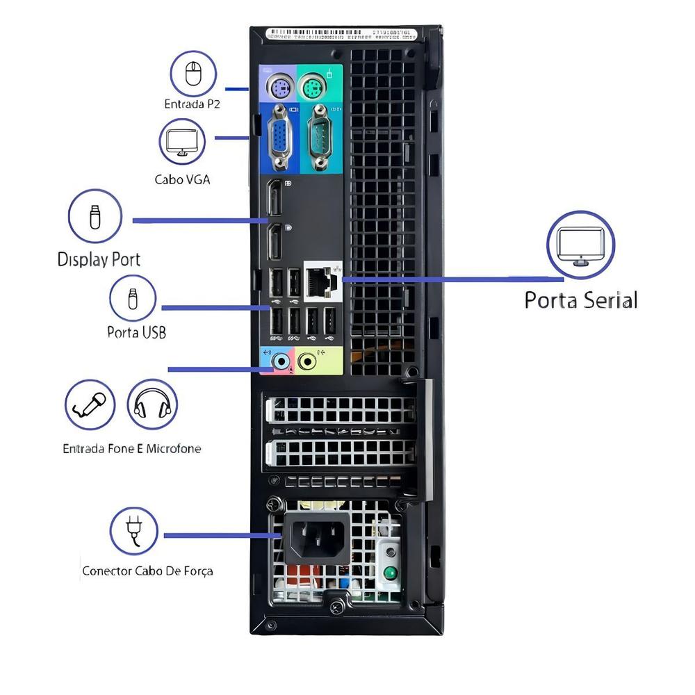 Computador DELL OptiPlex i5 8GB RAM SSD 240GB HD Windows 11 Pro Office Pronto para Usar - foto 3