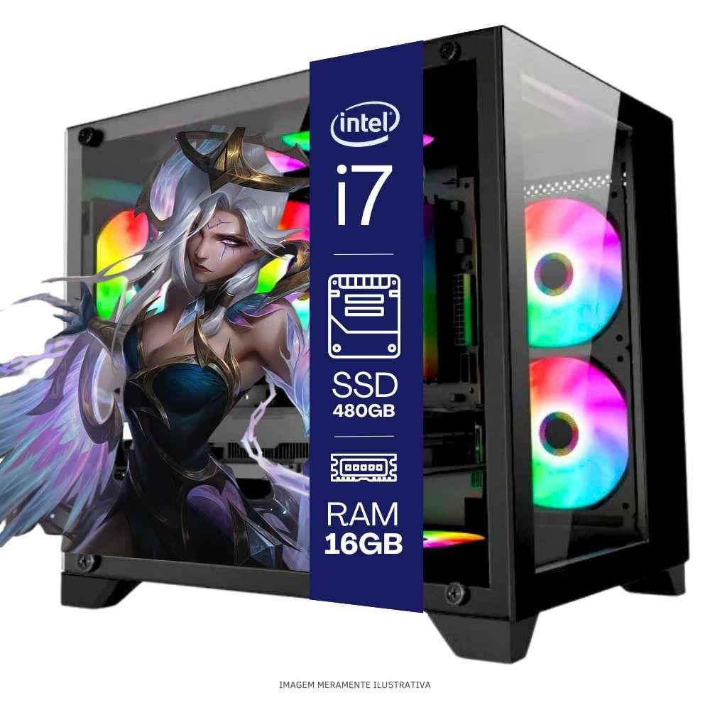 Computador PC Gamer Completo TOB Intel Core i7 16GB De Memória SSD 480GB Teclado Mouse Headset Gamer...