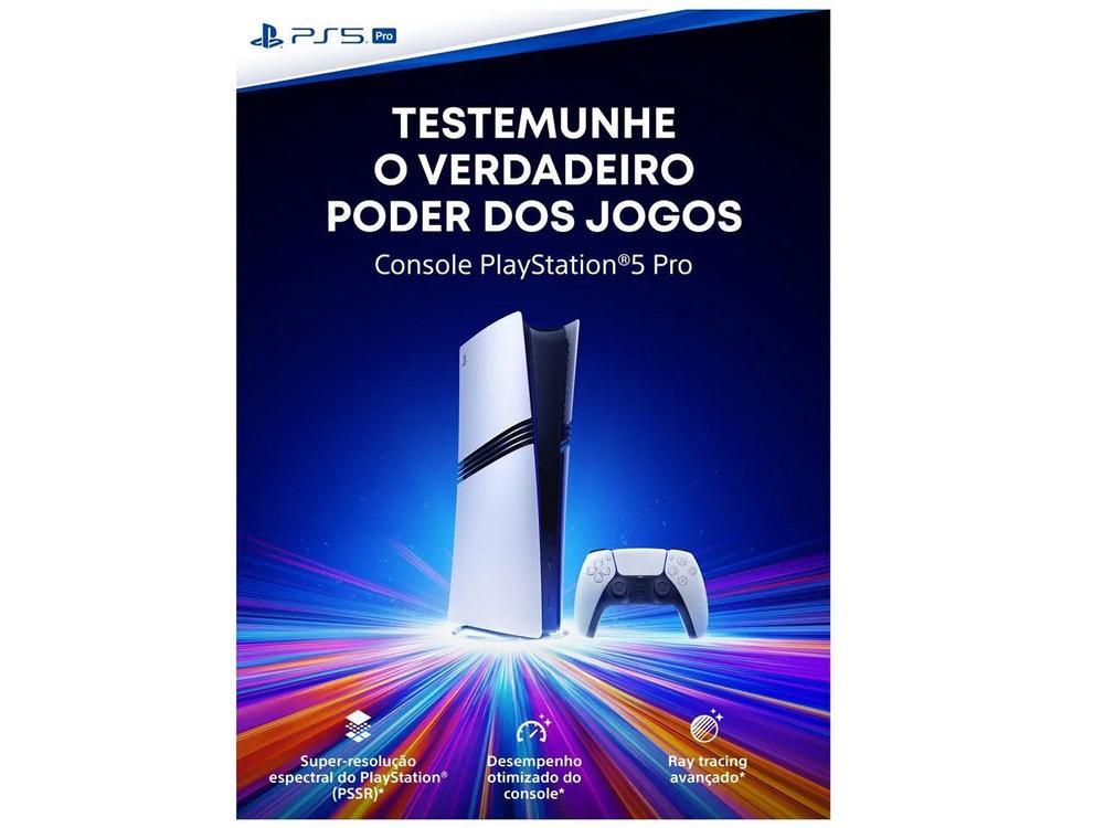 Console PlayStation 5 Pro Sony, SSD 2TB, Com Controle Sem Fio DualSense, Branco - 1000046552
