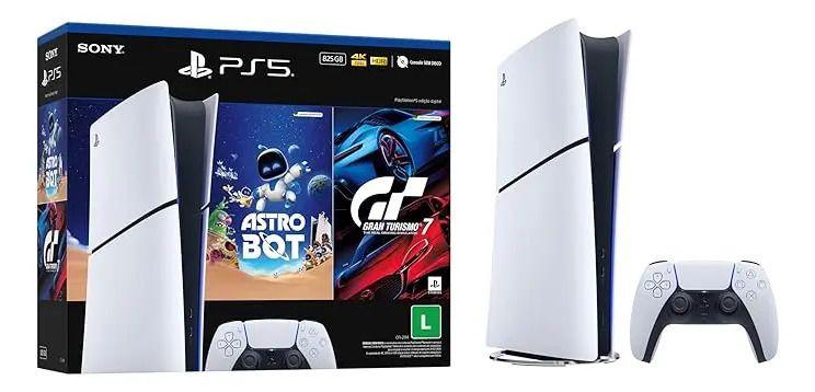 Console playstation 5 slim 825gb digital + gran turismo 7 + astro bot
