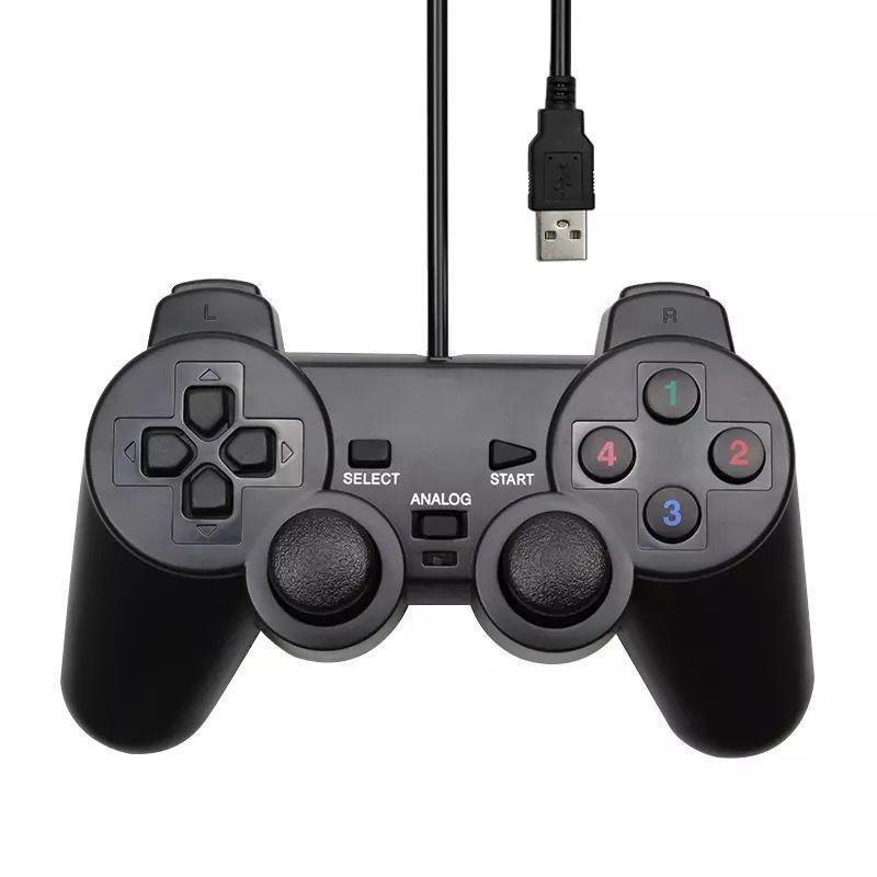 Controle de ps2 c/ fio usb e analogico p/pc retro game shinka