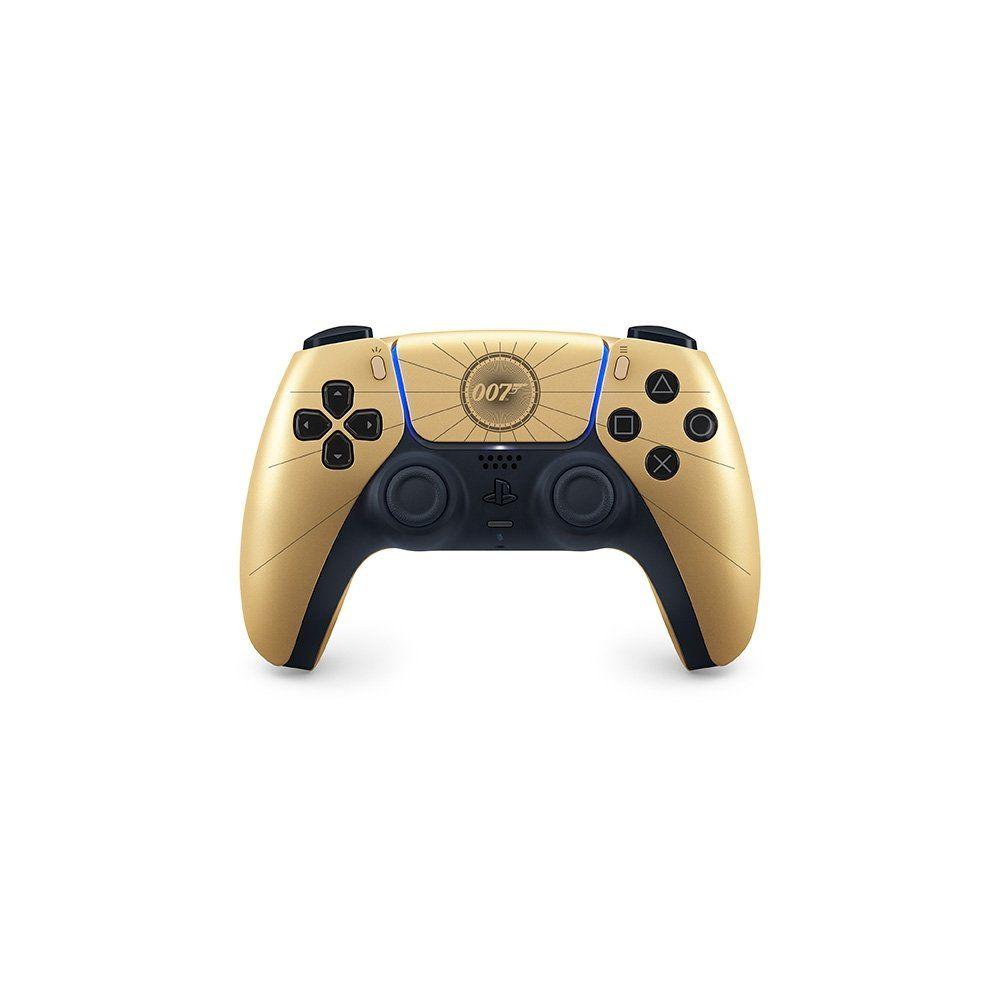 Controle Sem Fio Sony DualSense, Edição Limitada 007 First Light, PlayStation 5, Bluetooth, com Feedback Háptico, Preto e Dourado - 1000052026