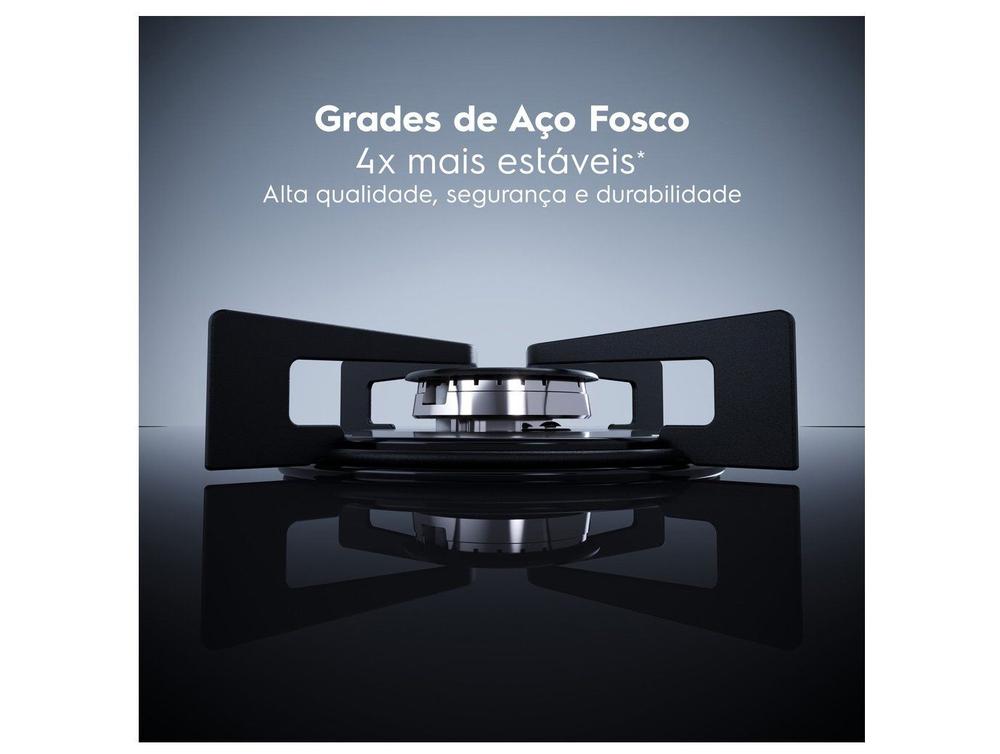 Cooktop 4 Bocas a Gás GLP Electrolux Mesa de Vidro Preto Acendimento Automático Efficient KE4GR - foto 2