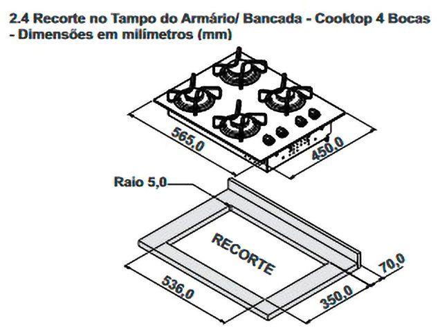 Cooktop 4 Bocas a Gás GLP Itatiaia Preto Essencial - foto 2