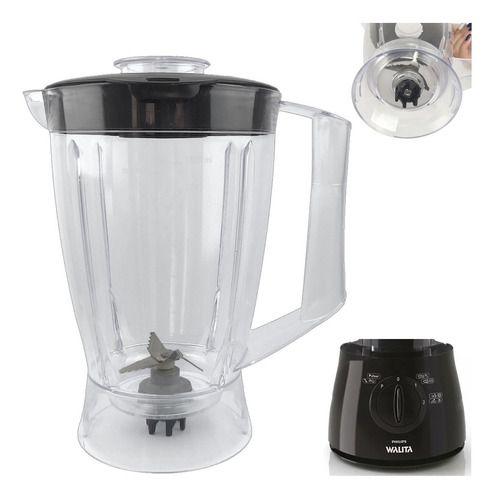 Copo de Liquidificador Compatível Philips Walita Multiprocessador Ri7625 Power Chop Ri7630 Preto