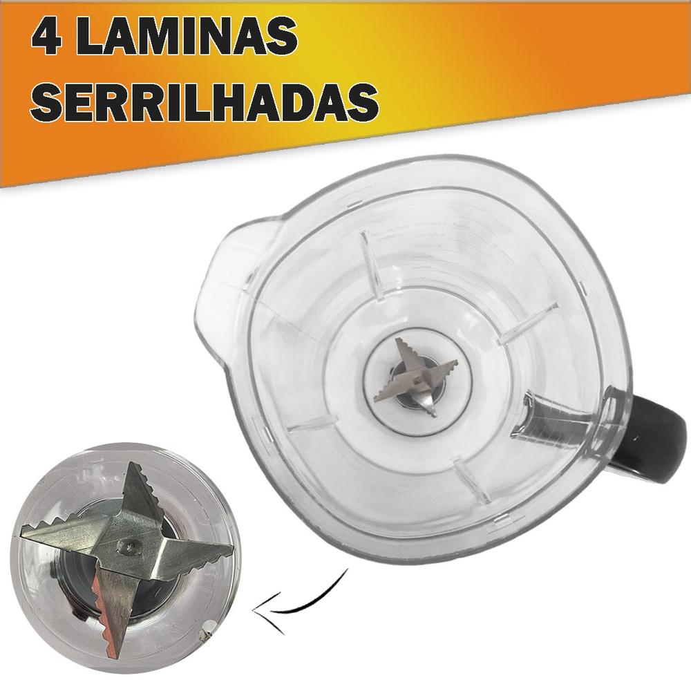 Copo De Liquidificador Philco Ph900 Cristal Tampa Preta