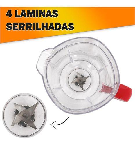 Copo para Liquidificador Compatível Mondial Turbo Premium E Inox L1000 L1100 Cristal